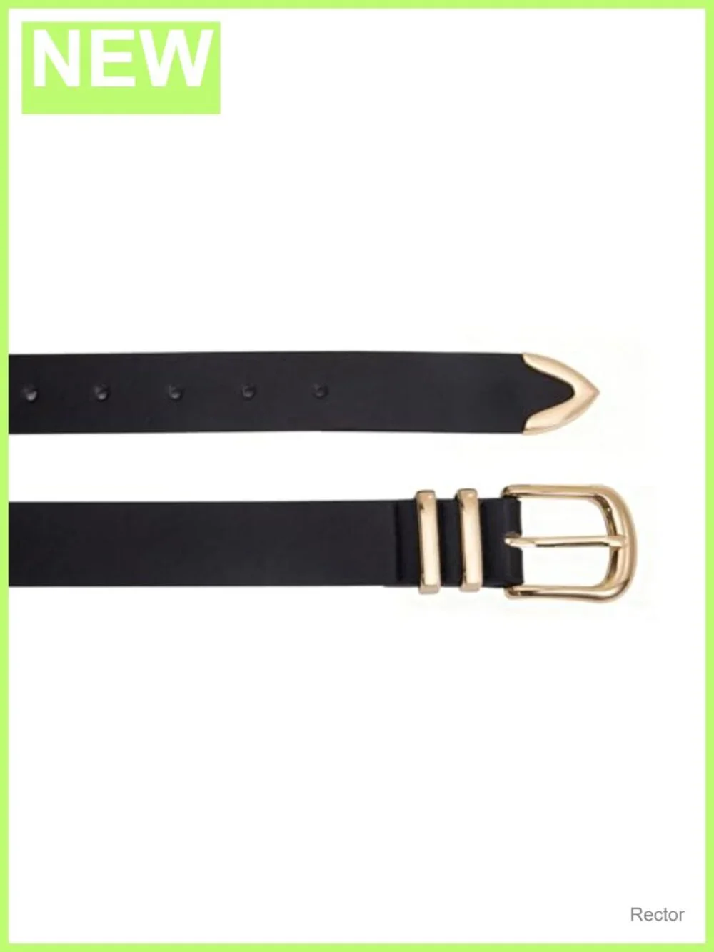 Women Faux Leather Belt with Gold Buckle Casual Waist Belt for Jeans Dresses